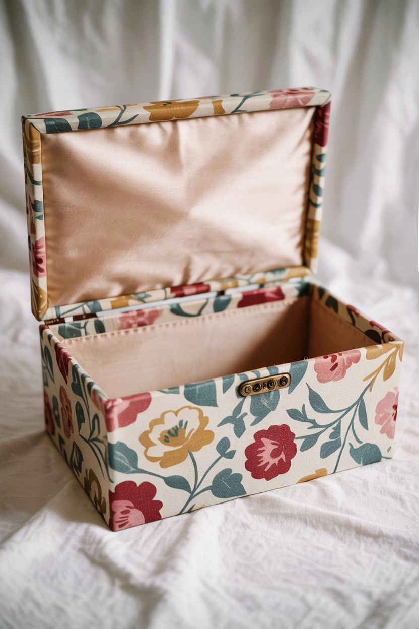 Fabric memory box - 25 Valentine's Day Memory Box Ideas
