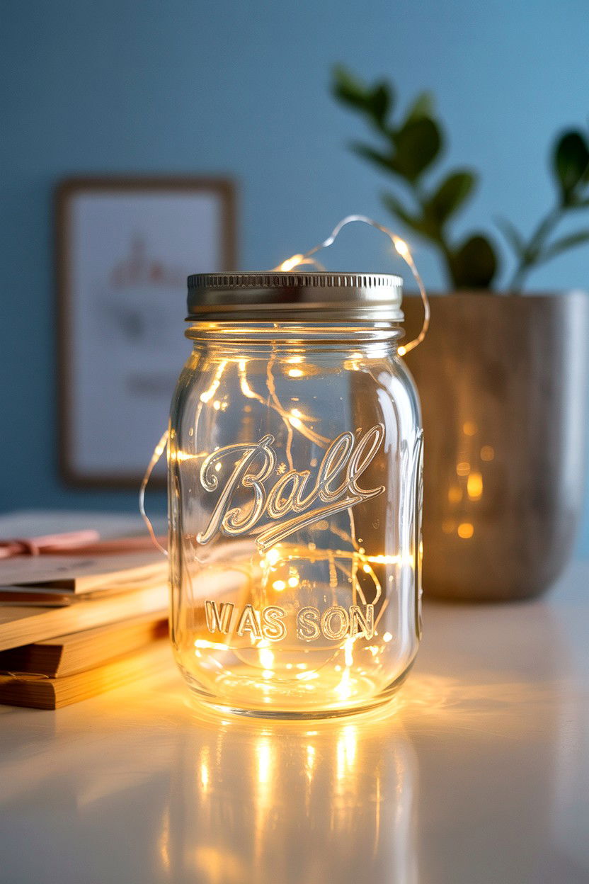 Fairy Light Jar - 25 Valentine's Day Lamp Decor Ideas