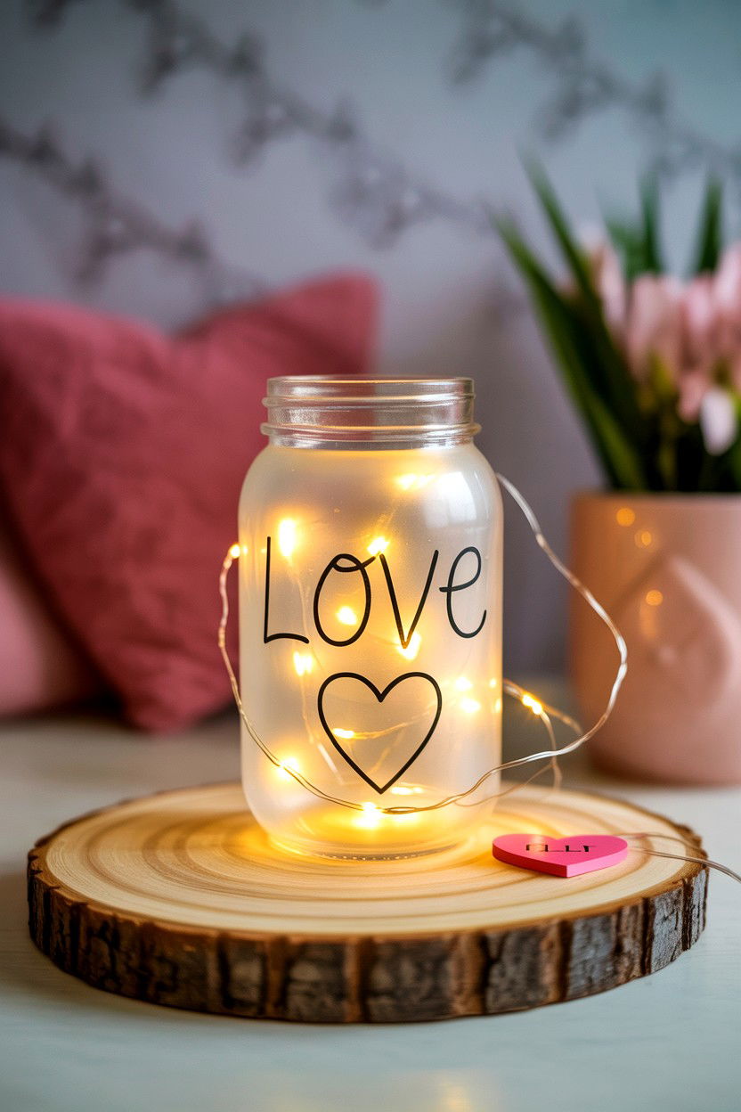 Fairy Light Love Jar - 25 Valentine's Day Love Jar Ideas