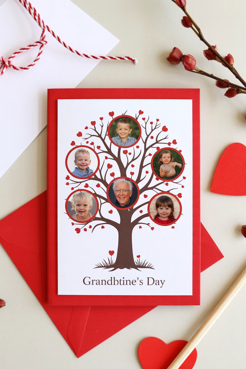 Family Tree Valentine - 25 Valentine's Day Cards for Grandparents