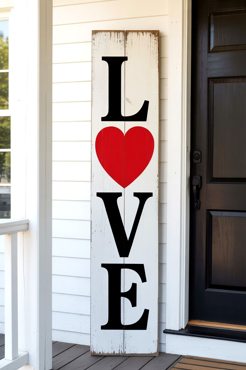 Farmhouse Porch Sign - 25 Farmhouse Valentine's Day Decor Ideas