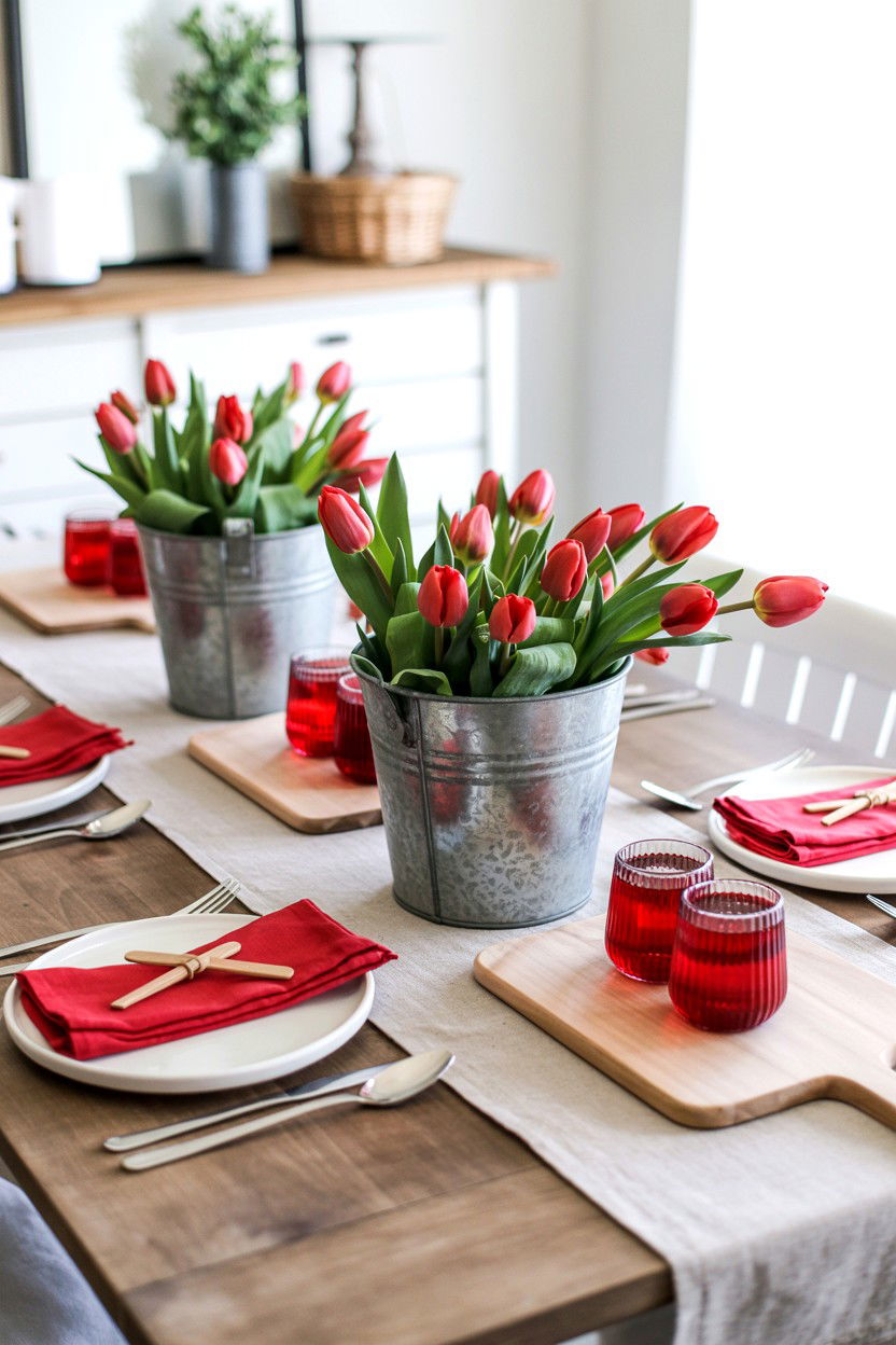 Farmhouse Style Table - 25 Valentine's Day Brunch Table Ideas