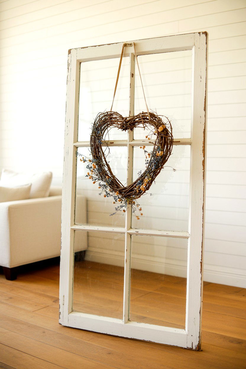 Farmhouse Window Pane - 25 Farmhouse Valentine's Day Decor Ideas