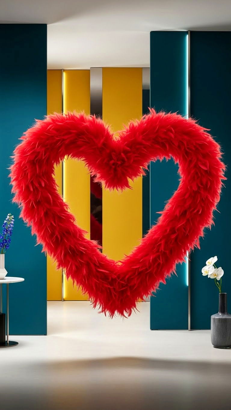 Feather Heart Wreath - 25 valentine's day wreath ideas