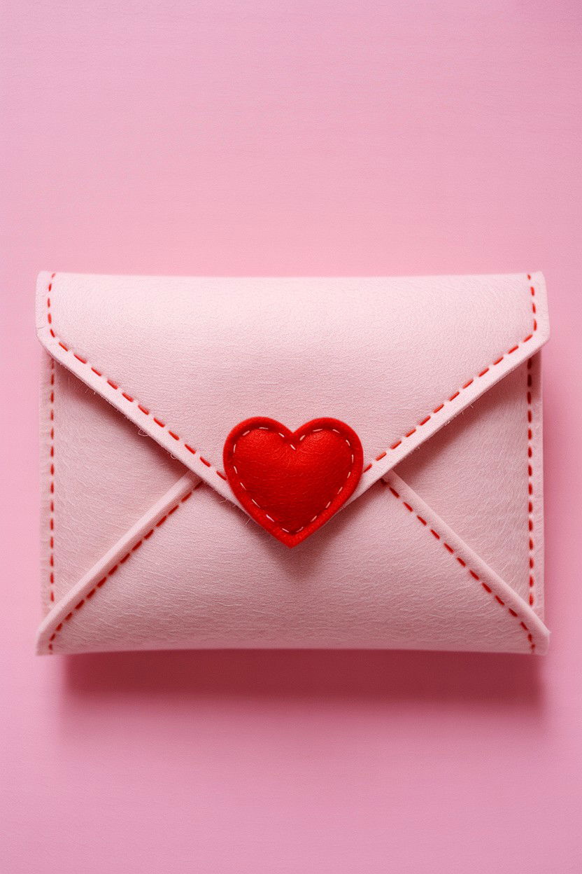 Felt Envelope Pouch - 25 Valentine's Day Pouch Ideas