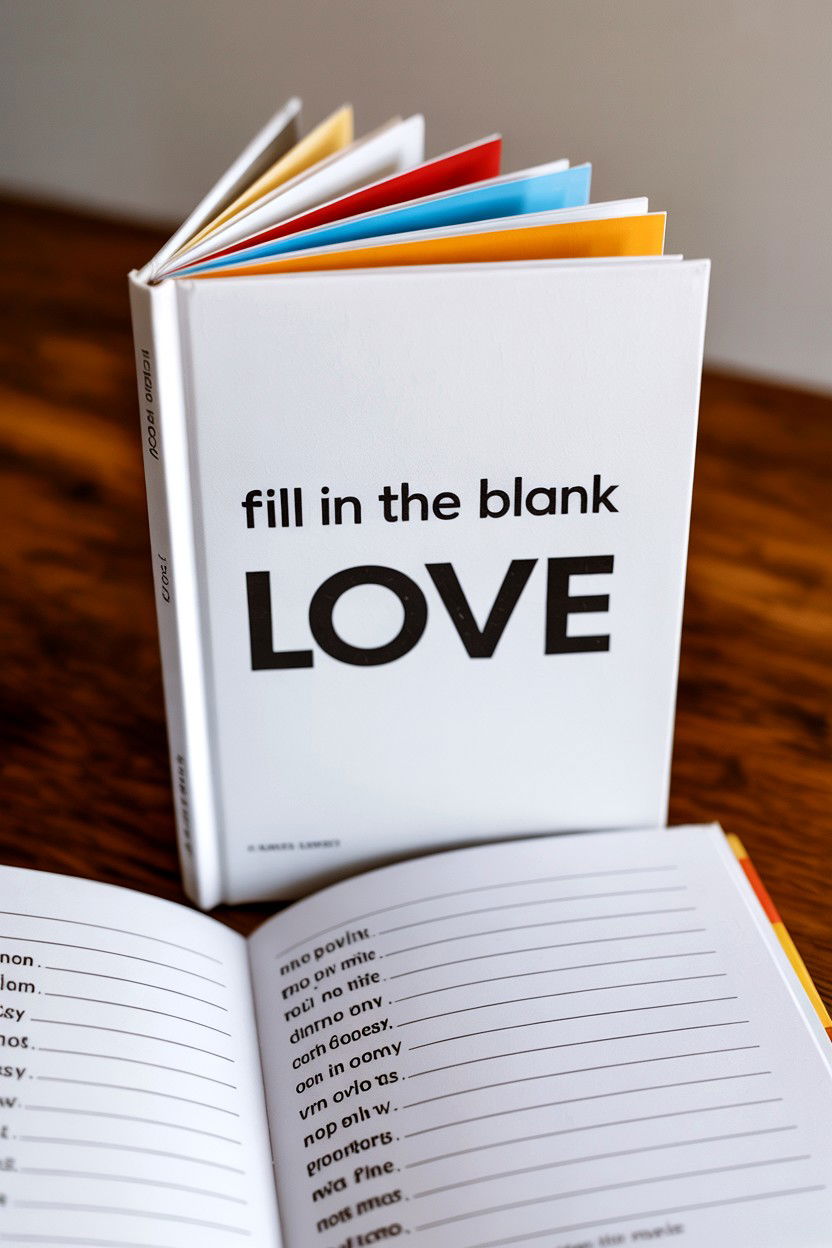 Fill In The Blank Love Book - 25 Valentine's Day Love Book Ideas