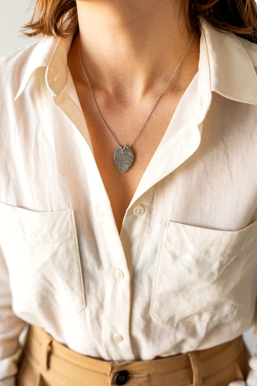 Fingerprint Heart Charm - 25 Valentine's Day Personalized Jewelry Ideas