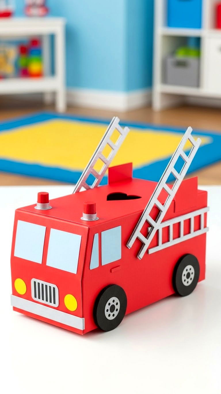 Fire Truck Valentine Box - 25 valentine's day box ideas