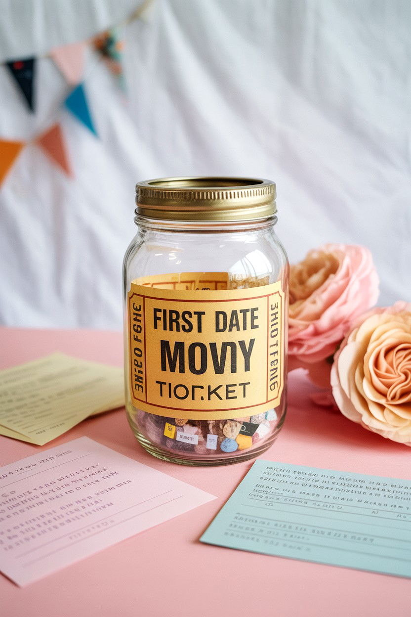 First Date Memory Jar - 25 Valentine's Day Love Note Jar Ideas