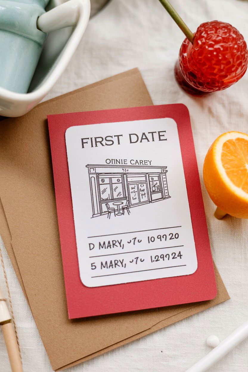 First date memory card - 25 Sentimental Valentine's Day Card Ideas