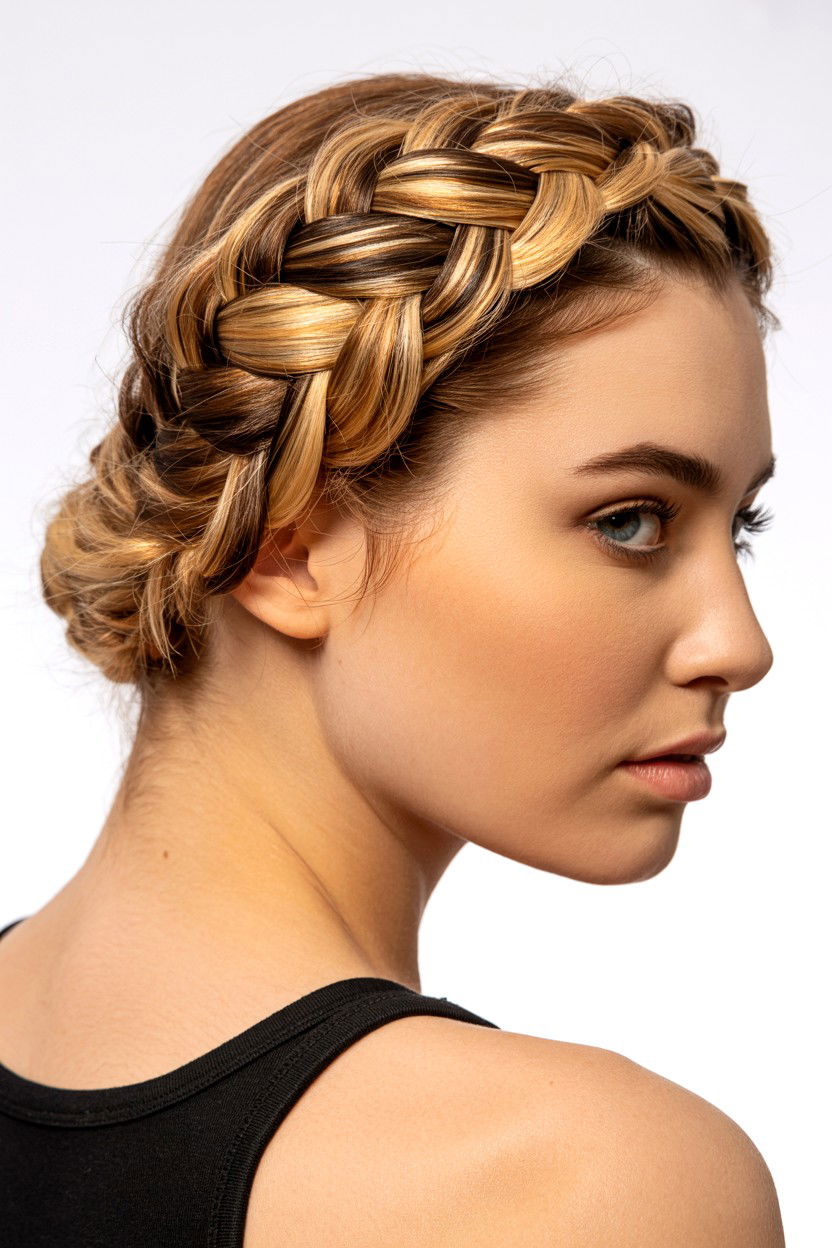 Fishtail braid crown - 25 Valentine's Day Fishtail Braid Ideas