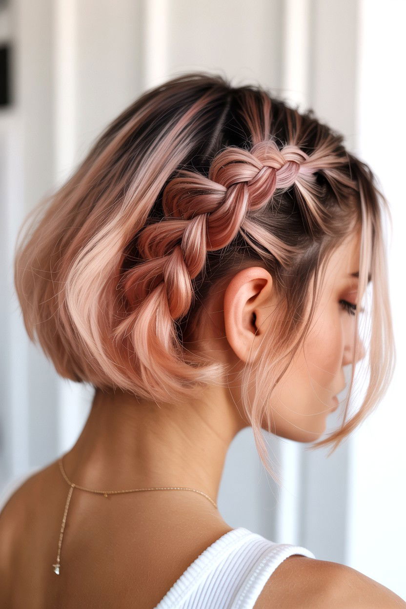 Fishtail braid for short hair - 25 Valentine's Day Fishtail Braid Ideas