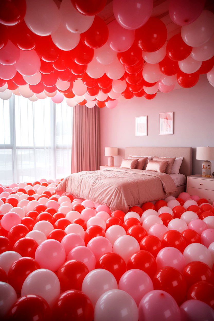 Floating Balloon Floor - 25 Valentine's Day Balloon Ideas