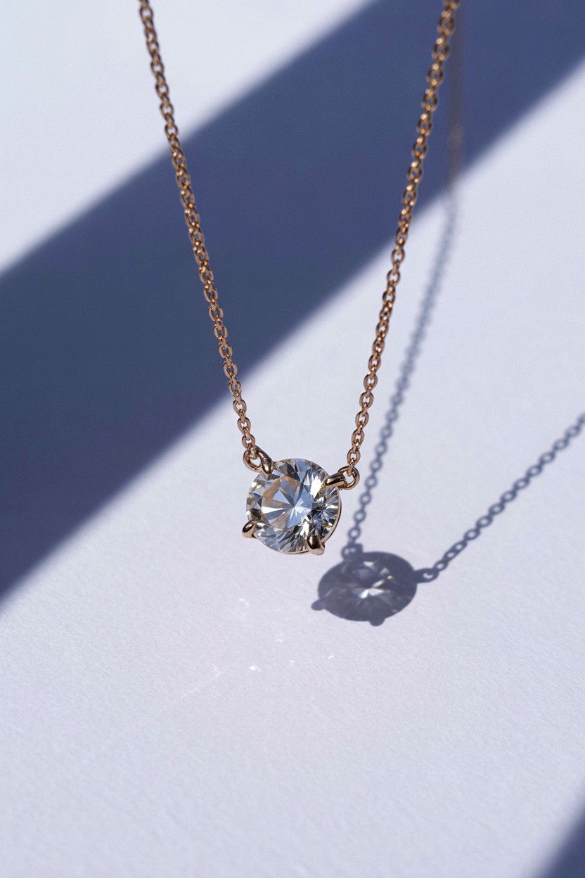 Floating Diamond Necklace - 25 Valentine's Day Pendant Ideas
