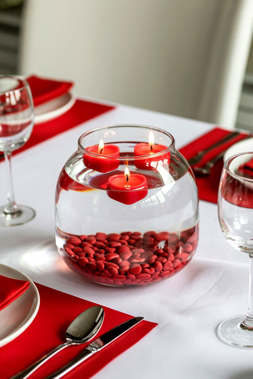 Floating Heart Candle - 25 Valentine's Day Jar Candle Ideas
