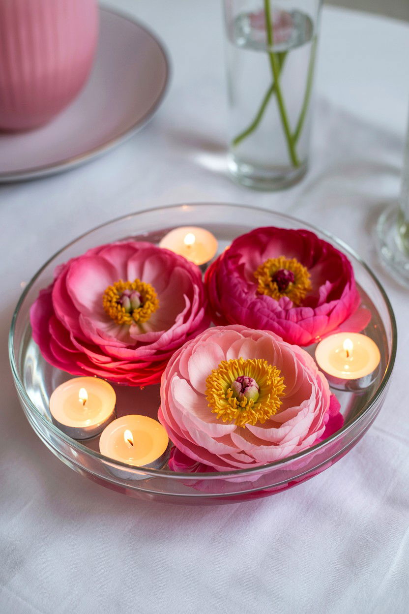 Floating Peony Blooms - 25 Valentine's Day Peony Arrangement Ideas
