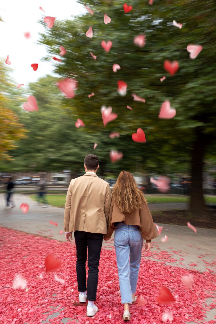 Floating heart petals - 25 Valentine's Day Photo Editing Ideas