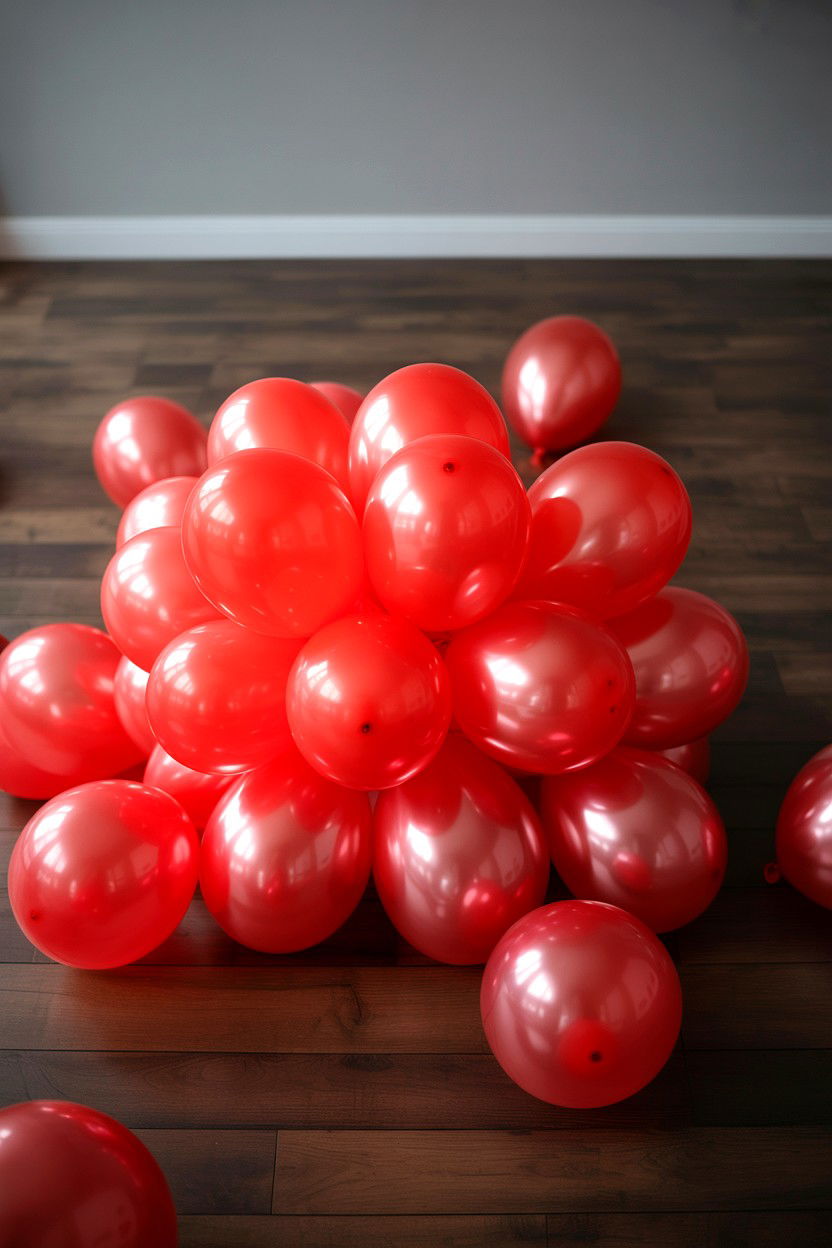 Floor LED Balloon Cluster - 25 Valentine's Day LED Balloon Ideas