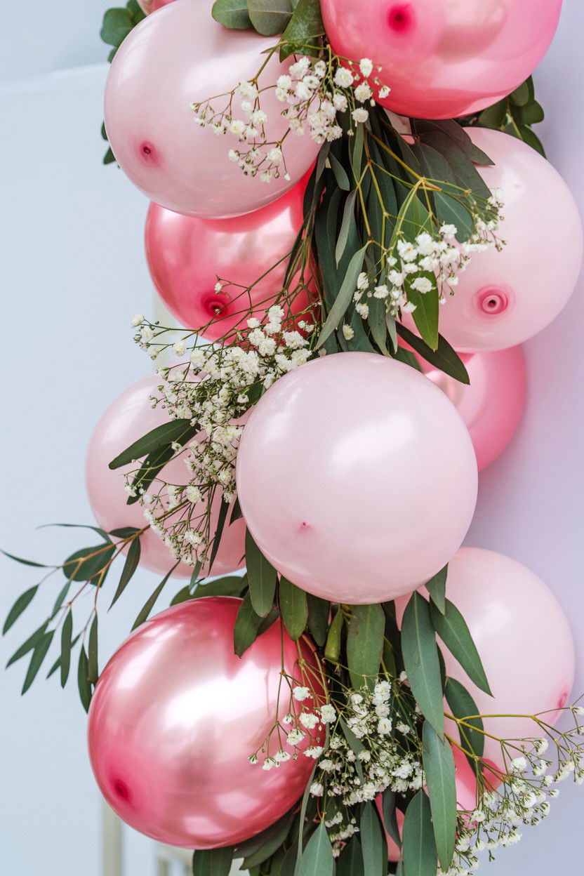 Floral And Balloon Garland - 25 Valentine's Day Party Balloon Ideas