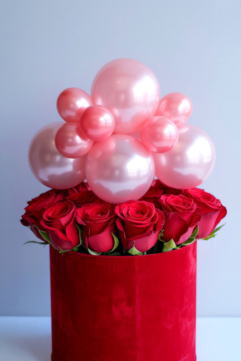 Floral Balloon Box - 25 Valentine's Day Balloon Box Ideas