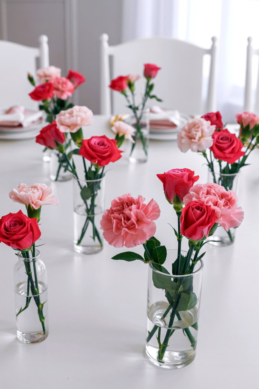 Floral Centerpieces - 25 Budget Valentine's Day Room Setup Ideas