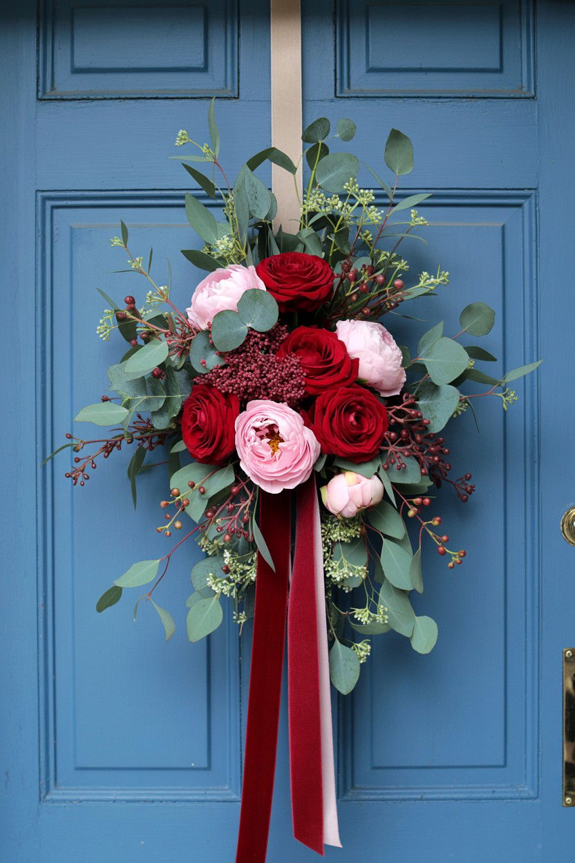 Floral Door Swag - 25 Valentine's Day Doorbell Surprise Ideas