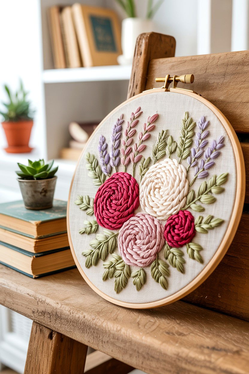 Floral Embroidery Hoop - 25 Cottagecore Valentine's Day Ideas