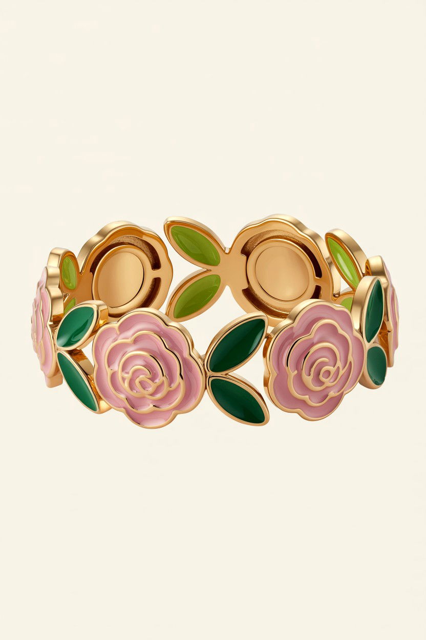 Floral Enamel Bracelet - 25 Valentine's Day Bracelet Ideas