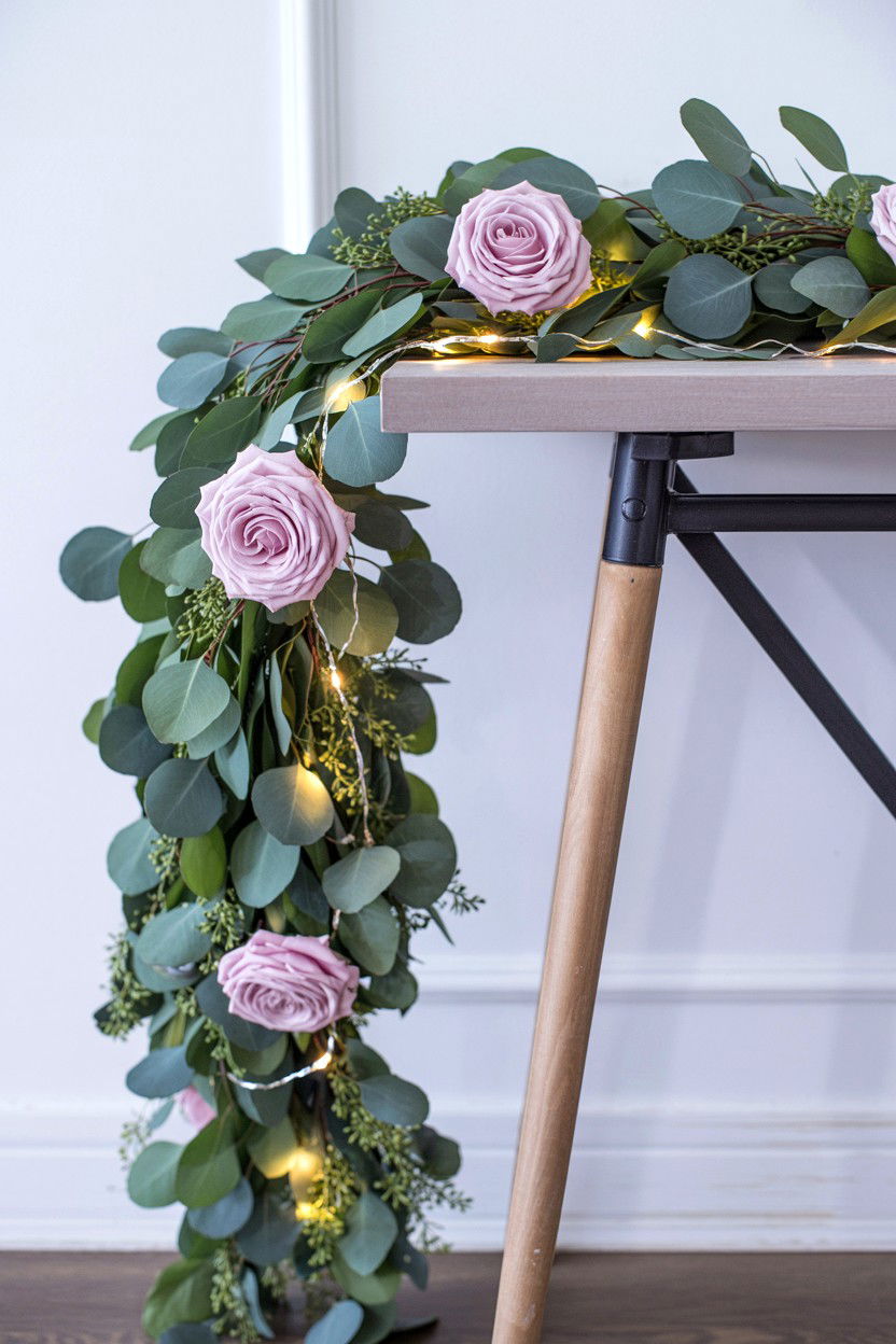 Floral Garland For Console - 25 Valentine's Day Console Table Ideas