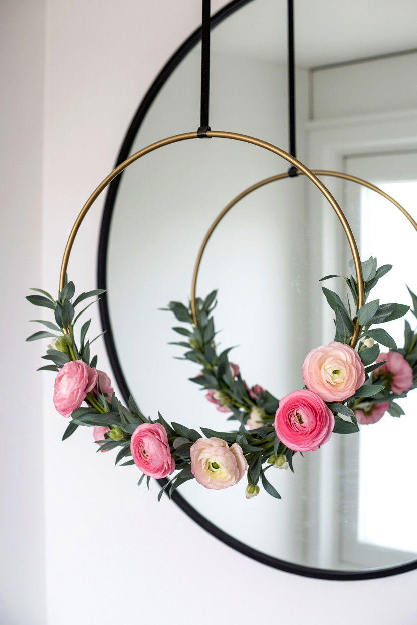 Floral Hoop - 25 Elegant Valentine's Day Wreath Ideas