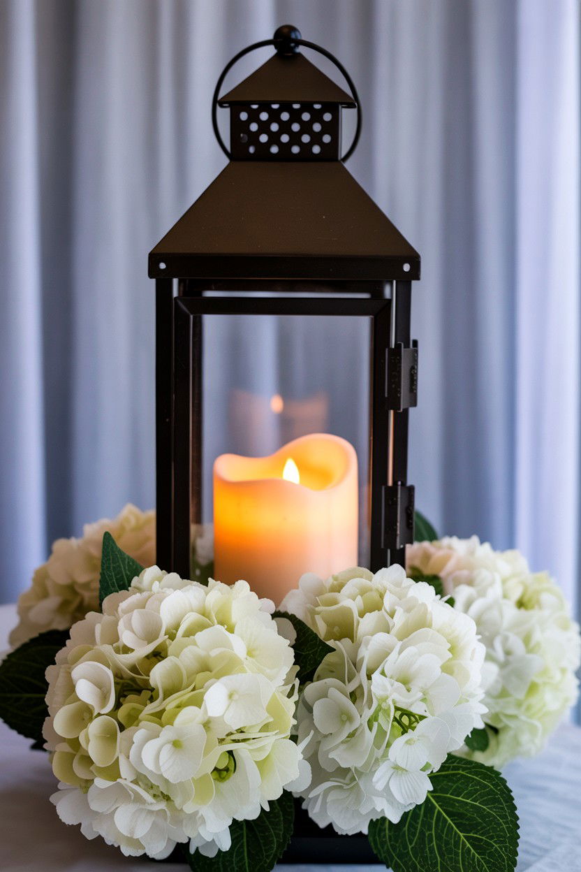Floral Lantern Centerpiece - 25 Valentine's Day Fake Flower Ideas