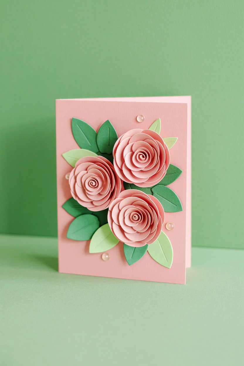 Floral Paper Card - 25 Layered Valentine's Day Card Ideas