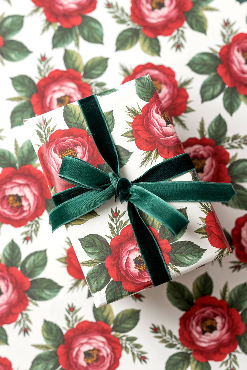 Floral Pattern Gift Wrap - 25 Valentine's Day Wrapping Paper Ideas