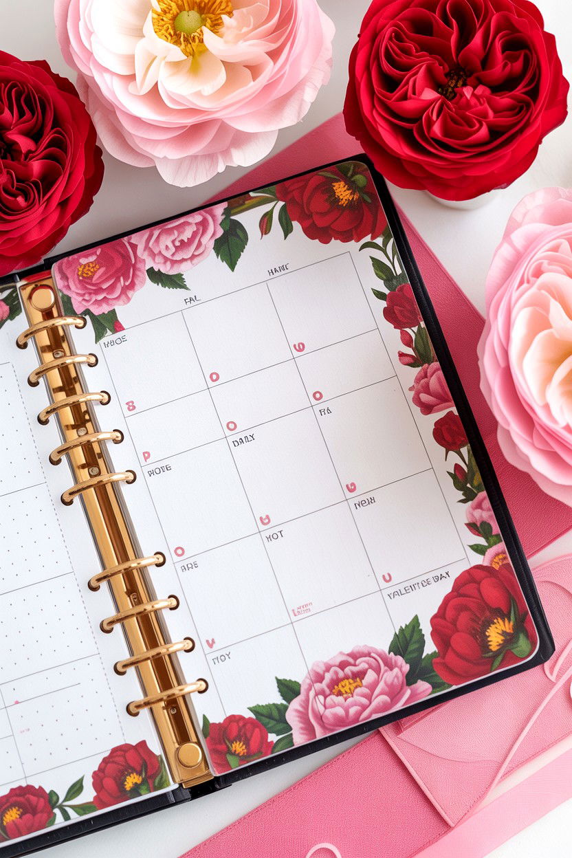 Floral Planner Decorations - 25 Valentine's Day Planner Ideas