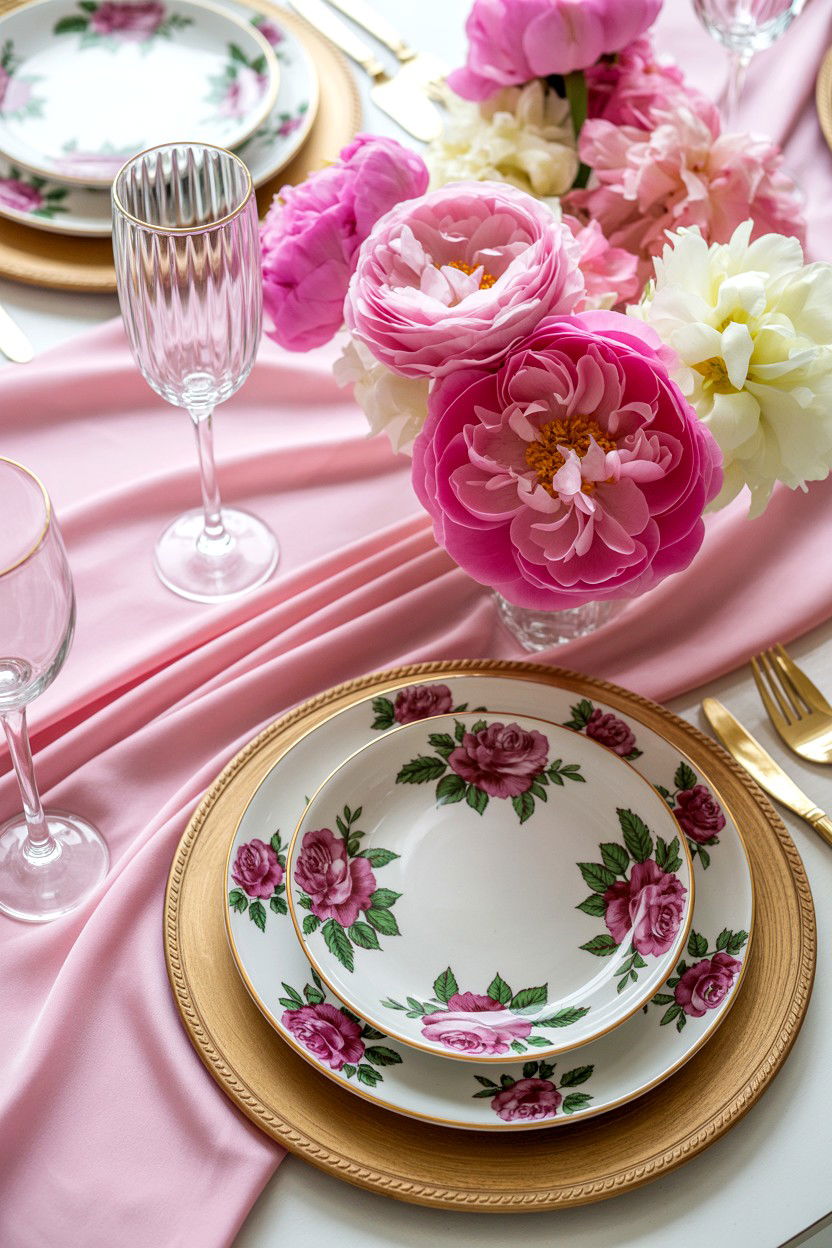 Floral Porcelain Plates - 25 Valentine's Day Dinnerware Ideas
