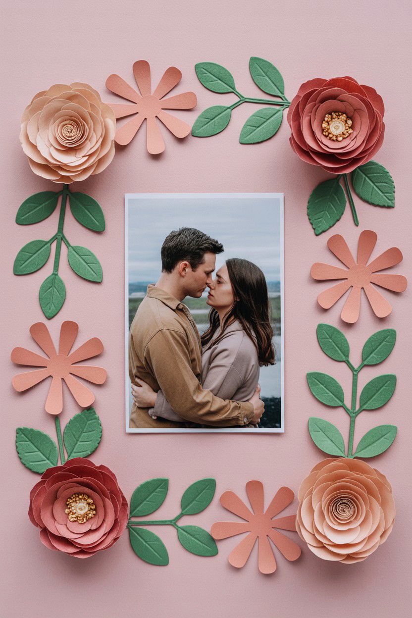 Floral Scrapbook Border - 25 Valentine's Day Scrapbook Layout Ideas