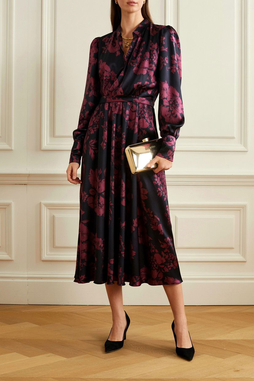 Floral Silk Dress - 25 Valentine's Day Old Money Outfits