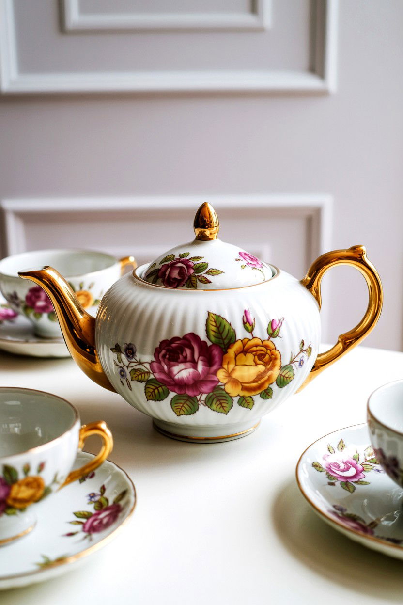 Floral Tea Pot - 25 Valentine's Day Tea Party Ideas