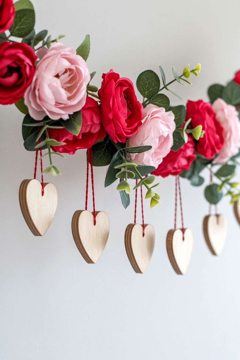 Floral Valentine Garland - 25 Valentine's Day Banner Ideas