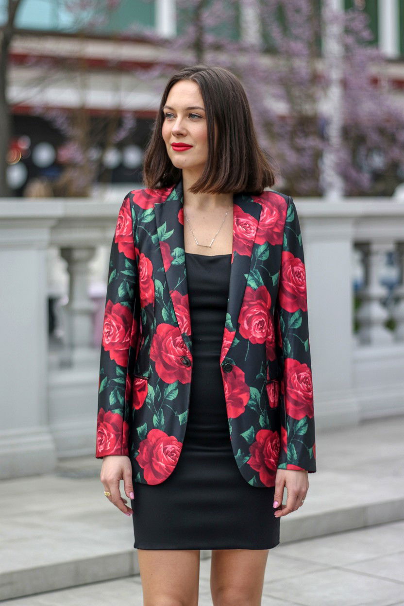Floral blazer outfit - 25 Valentine's Day Blazer Outfits