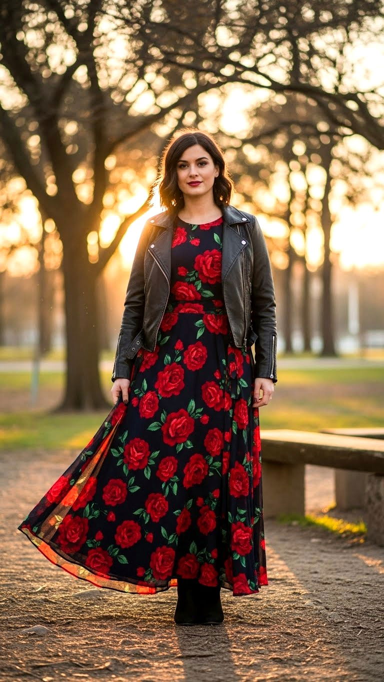 Floral maxi dress - 25 valentine's day outfit ideas for women