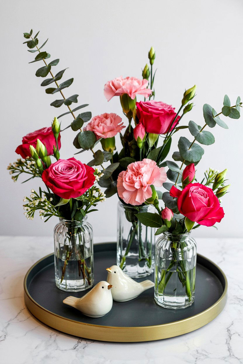 Floral valentine tray - 25 Valentine's Day Kitchen Tiered Tray Ideas