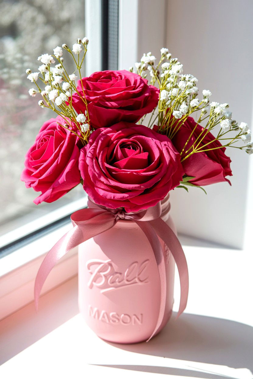 Flower Arrangement - 25 Dollar Store Valentine's Day Decor Ideas