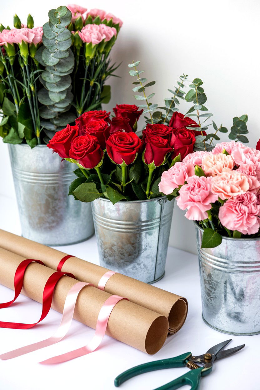 Flower Bar Setup - 25 Valentine's Day Bachelorette Party Ideas