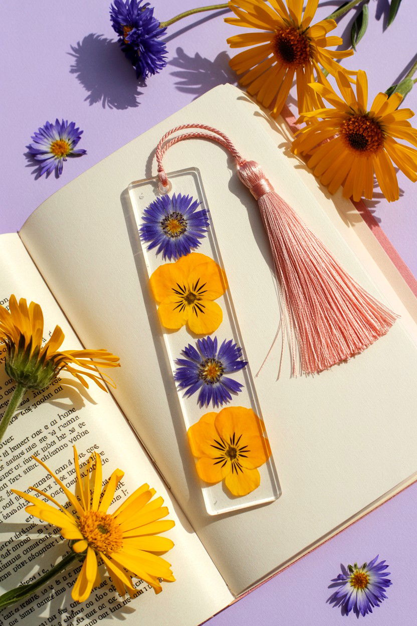 Flower Bookmark - 25 Valentine's Day Preserved Flower Ideas