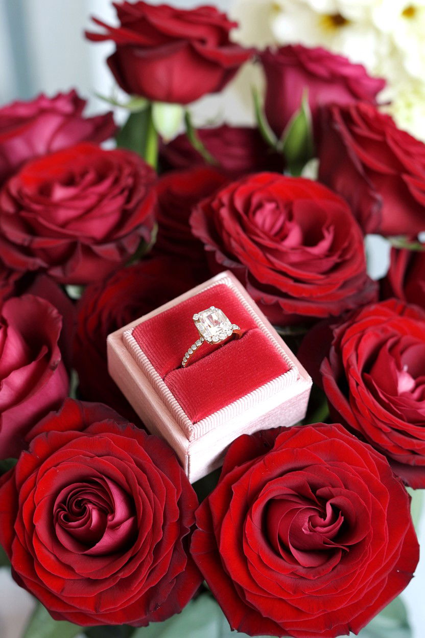 Flower Box With Jewelry - 25 Valentine's Day Flower Box Ideas