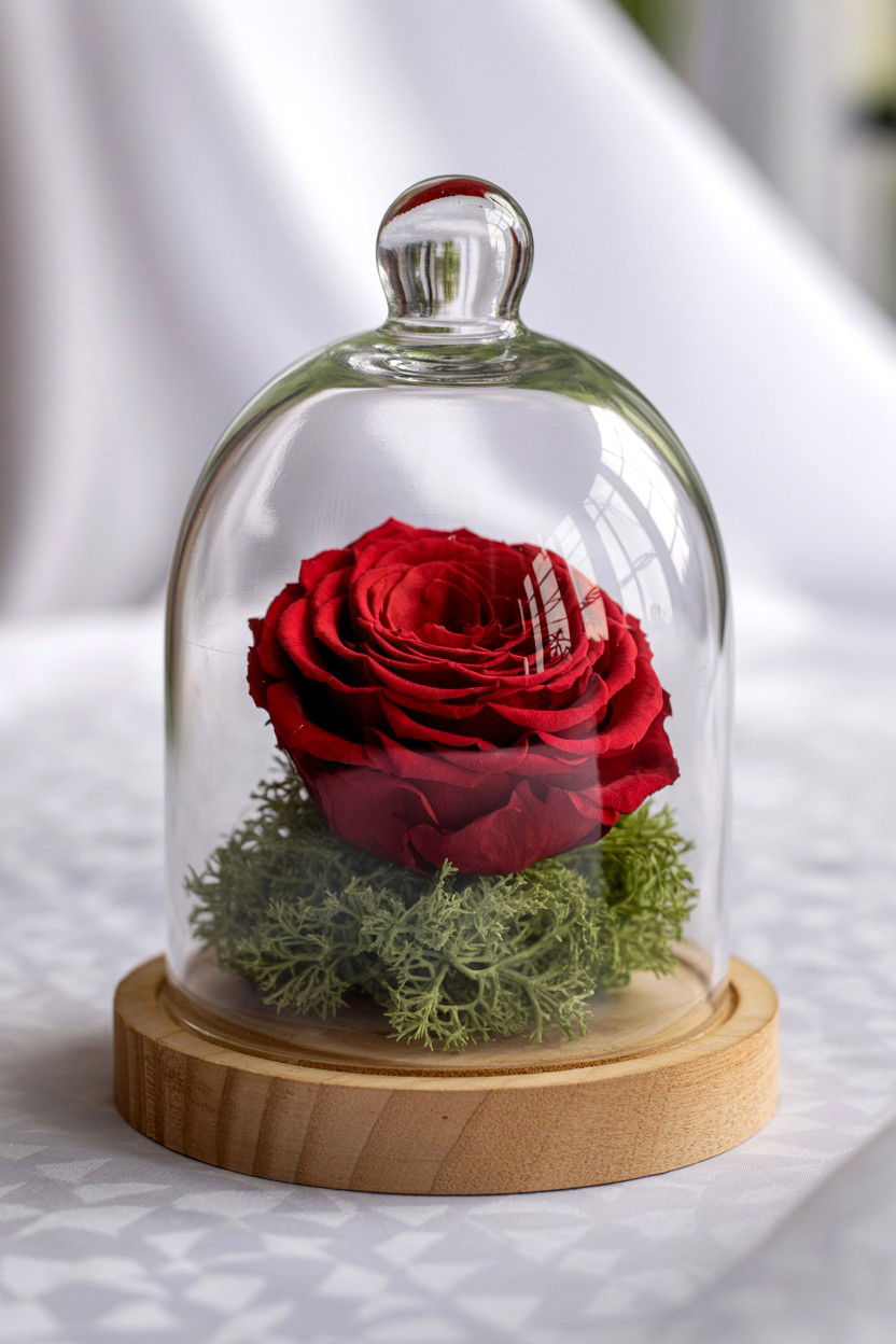 Flower Cloche Valentine Gift - 25 Valentine's Day Dried Flower Ideas