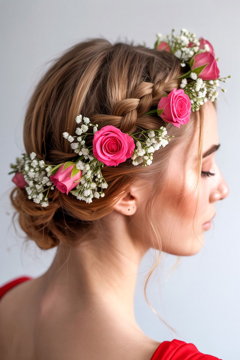 Flower Crown Braid - 25 Valentine's Day Crown Braid Ideas