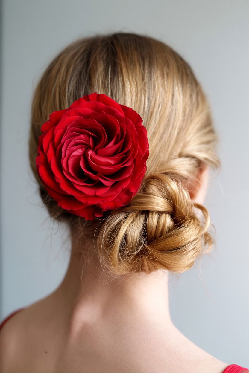 Flower French Twist - 25 Valentine's Day French Twist Ideas