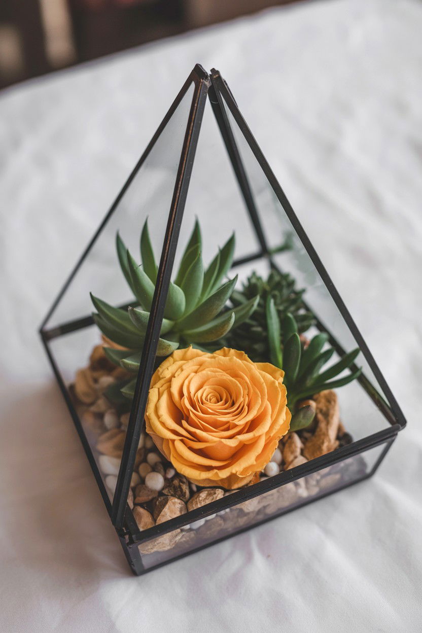 Flower Glass Terrarium - 25 Valentine's Day Preserved Flower Ideas